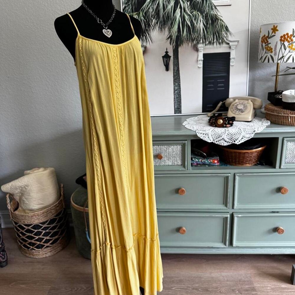 Rip curl yellow maxi dress